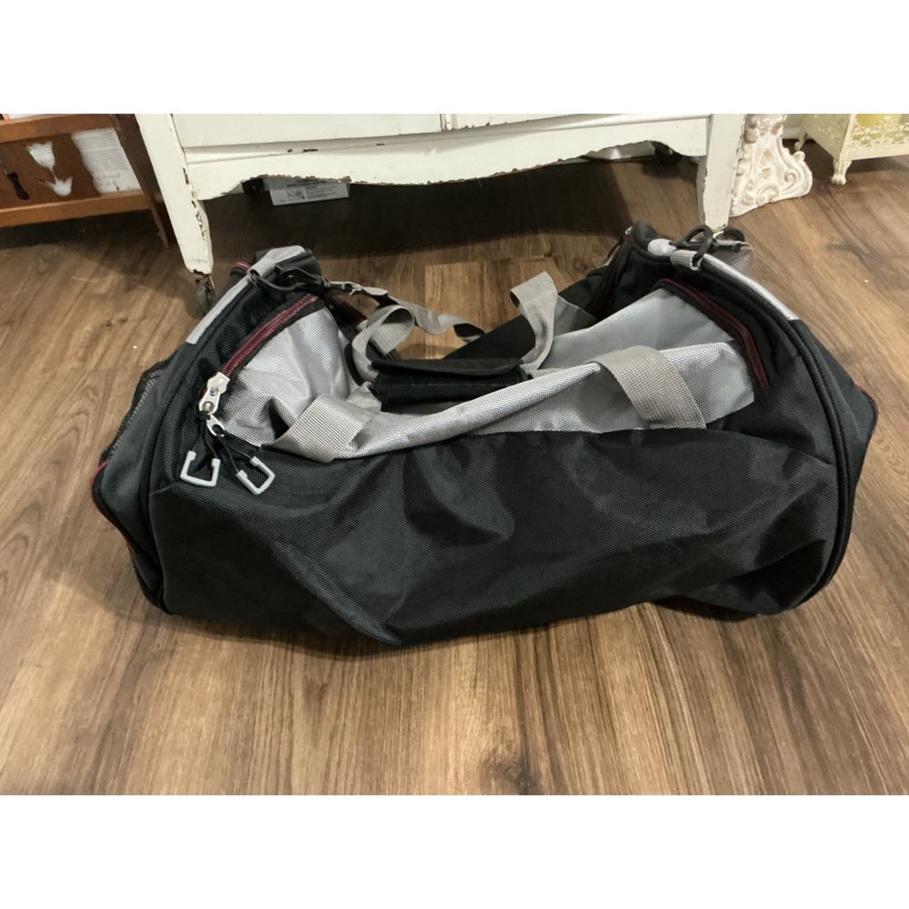 Coleman Gray Black Orange Duffle Bag with Zippered Compartments & Carry Handles